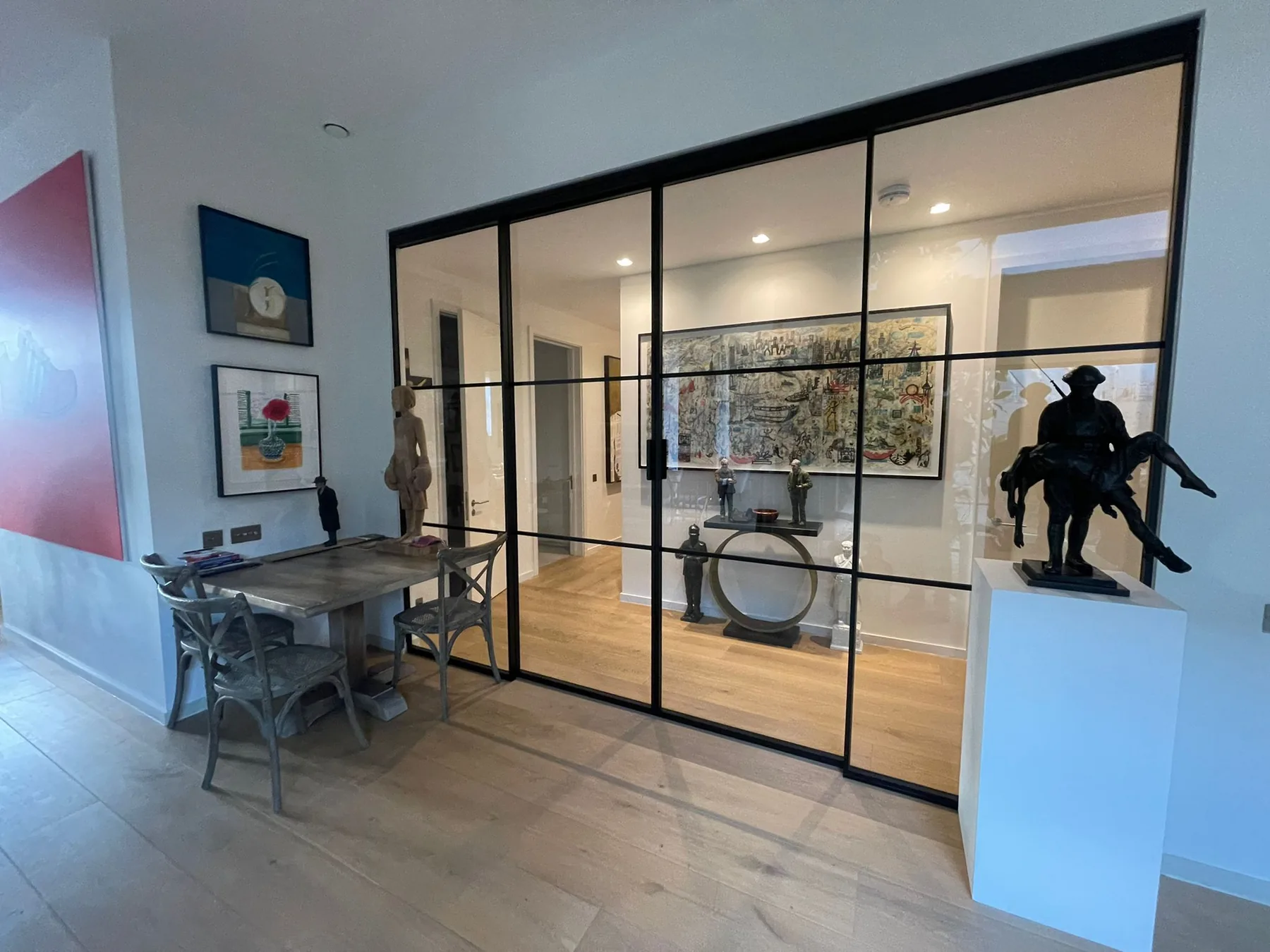 Iekšējās bīdāmās alumīnija loft durvis
